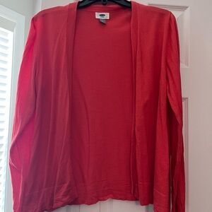 Open-Front Coral Women's Sweater Cardigan